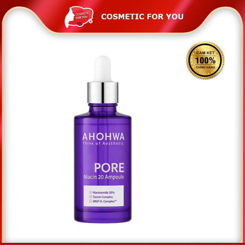 Tinh chất làm sáng, thu nhỏ lỗ chân lông Ahohwa Pore Niacin 20 Ampoule 30ml