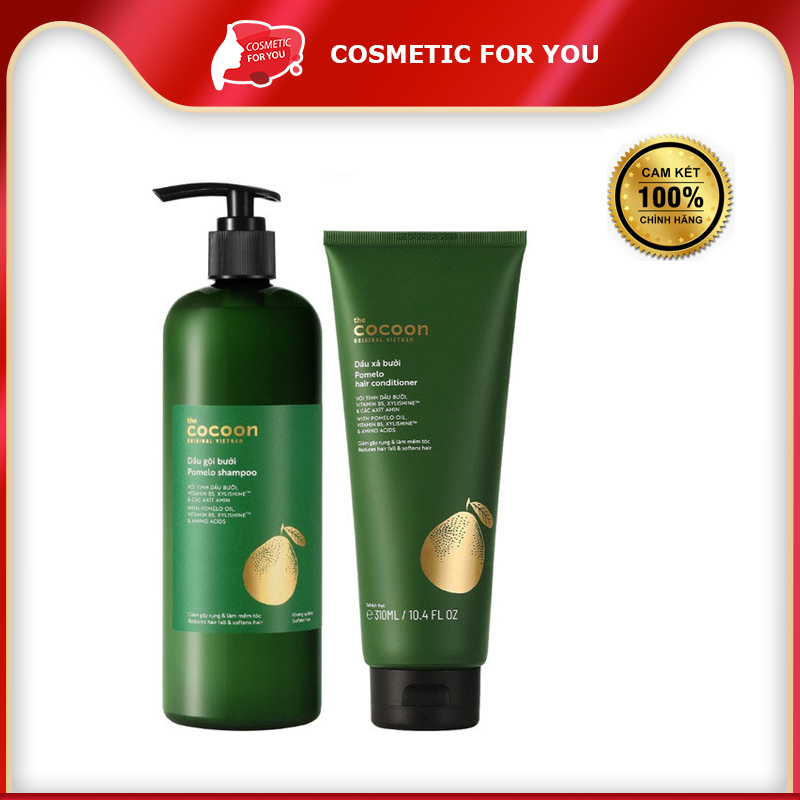 Bộ Gội Xả Bưởi Giảm Gãy Rụng Tóc Cocoon Pomelo Shampoo 500ml + Hair Conditioner 310ml