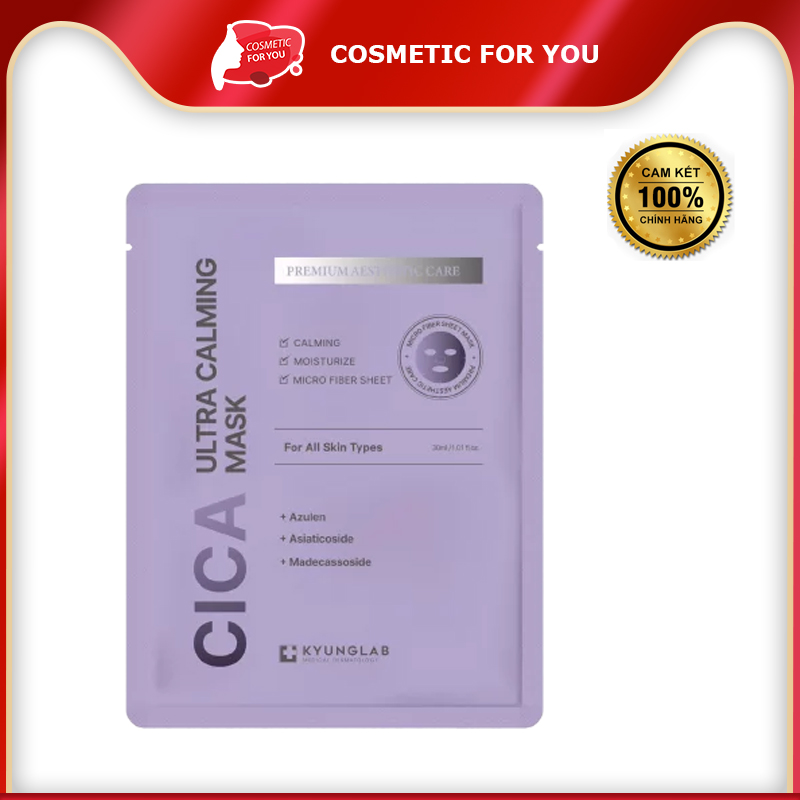 Mặt Nạ Hỗ Trợ Phục Hồi, Làm Dịu, Cấp Ẩm KyungLab Cica Ultra Claming Mask