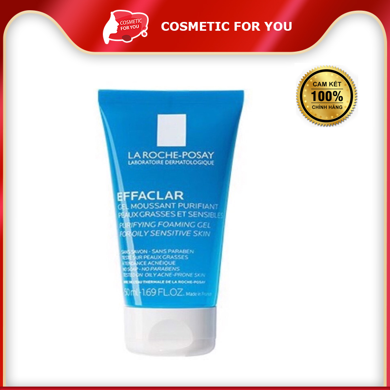 Gel Rửa Mặt Làm Sạch Sâu Cho Da Dầu Mụn Nhạy Cảm La Roche-Posay Effaclar Purifying Foaming Gel 50ml