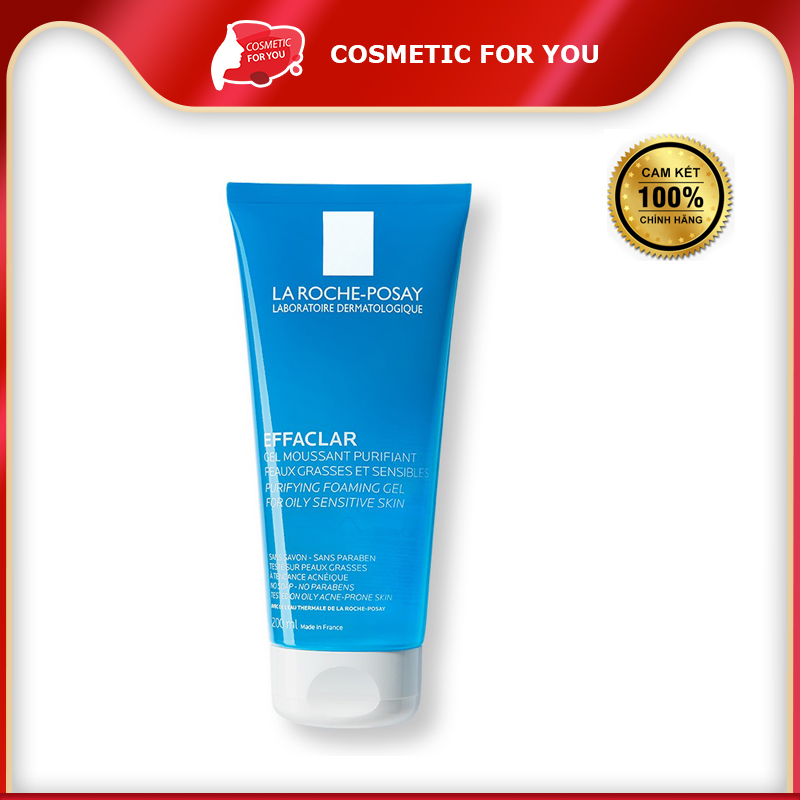 Gel Rửa Mặt Làm Sạch Sâu Cho Da Dầu Mụn Nhạy Cảm La Roche-Posay Effaclar Purifying Foaming Gel 200ml