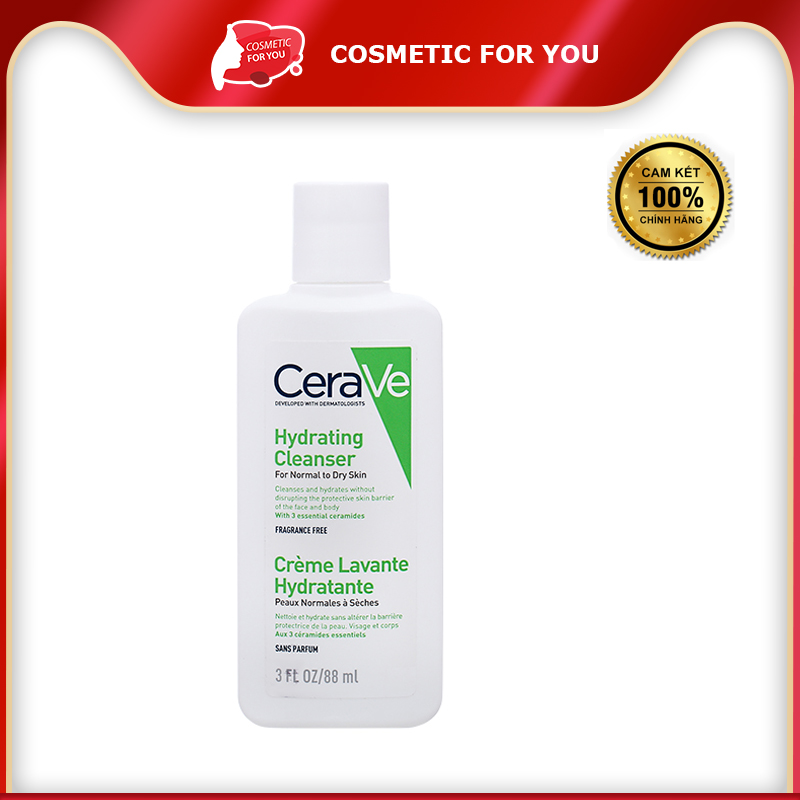 Sữa Rửa Mặt Cho Da Thường Đến Khô CeraVe Hydrating Cleanser 88ml
