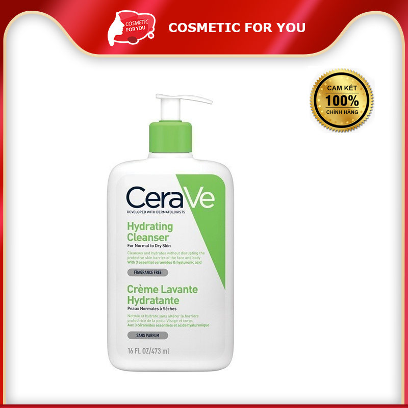 Sữa Rửa Mặt Cho Da Thường Đến Khô CeraVe Hydrating Cleanser 473ml