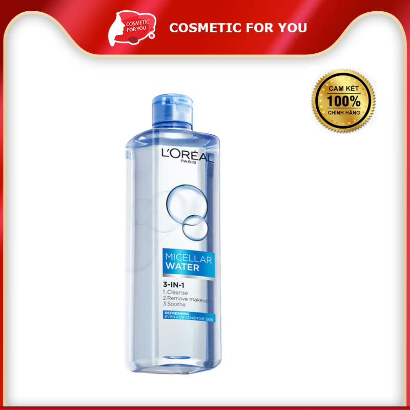 Nước Tẩy Trang Tươi Mát Cho Da Dầu, Hỗn Hợp L’Oreal Micellar Water 3-in-1 Refreshing Even For Sensitive Skin 400ml