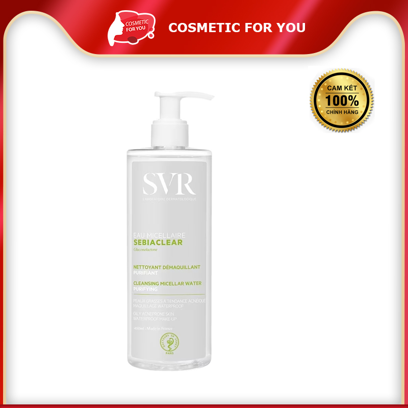 Nước Tẩy Trang SVR Micellar Sebiaclear Eau Micellaire Giúp Loại Bỏ Dầu Cho Da 400ml