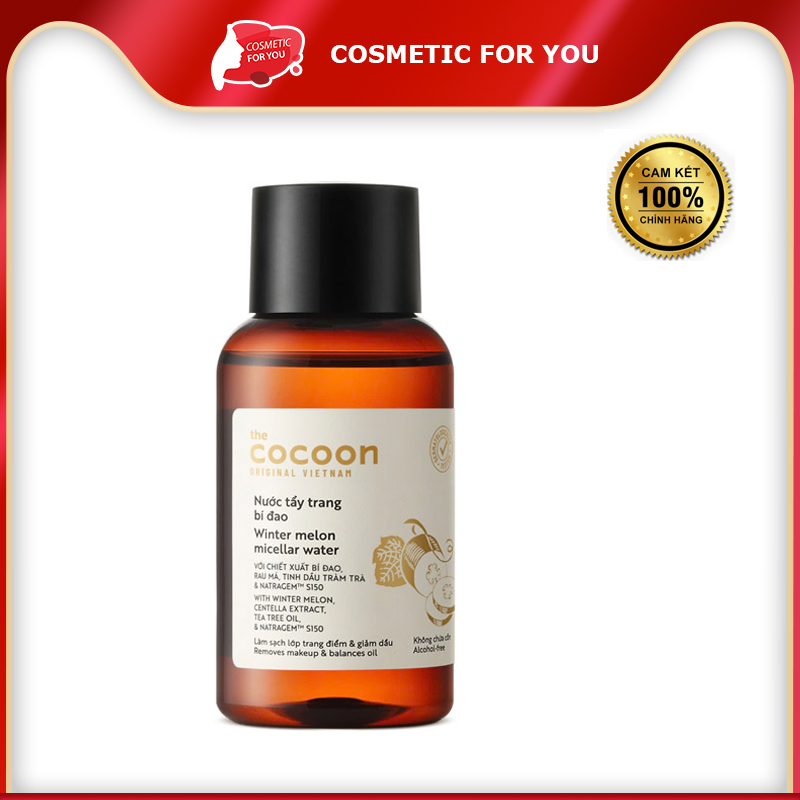 Nước Tẩy Trang Bí Đao Làm Sạch & Giảm Dầu Cocoon Winter Melon Micellar Water 140ml