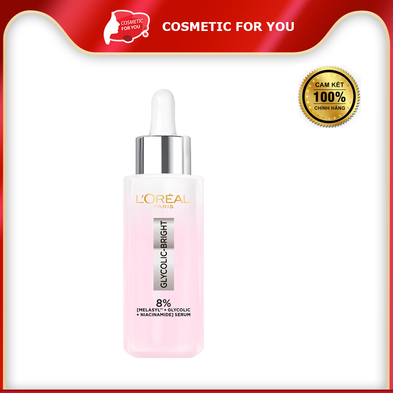 Serum Sáng Da, Mờ Thâm Mụn & Nám L'Oreal Glycolic Bright Melasyl 8% [Melasyl+Glycolic+Niacinamide] 30ml