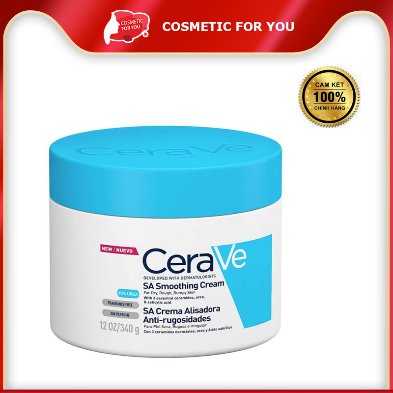 Kem Dưỡng Ẩm Dành Cho Da Nhạy Cảm Cerave Developed With Dermatologists SA Smoothing Cream 340g