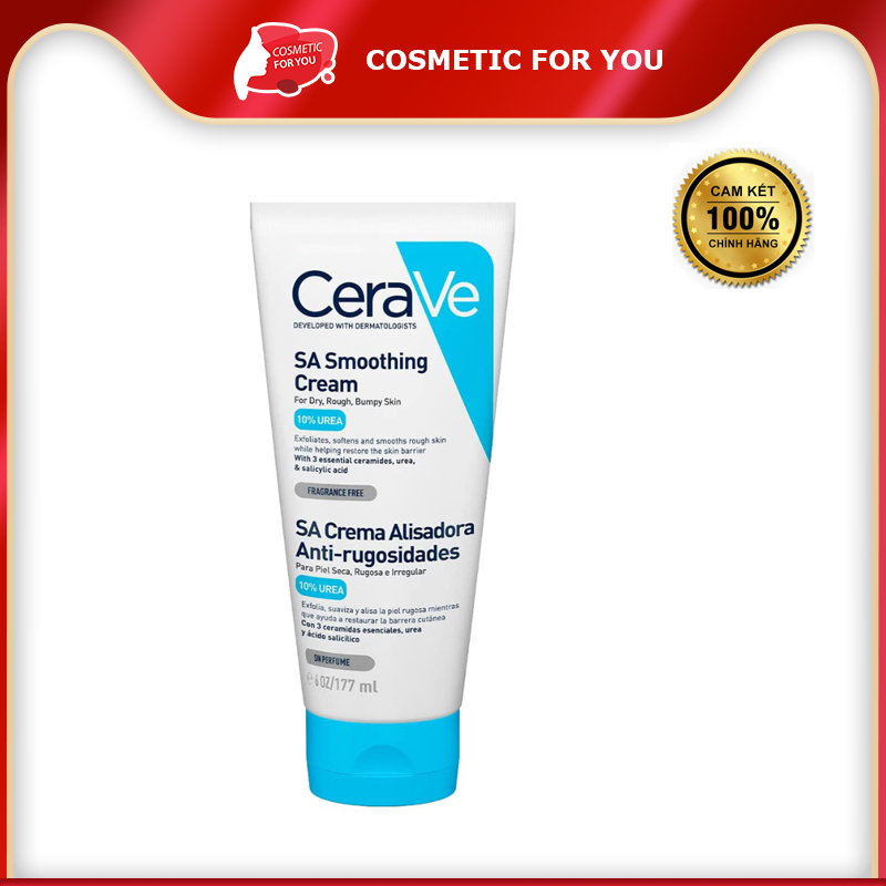 Kem Dưỡng Ẩm Dành Cho Da Nhạy Cảm Cerave Developed With Dermatologists SA Smoothing Cream 177ml