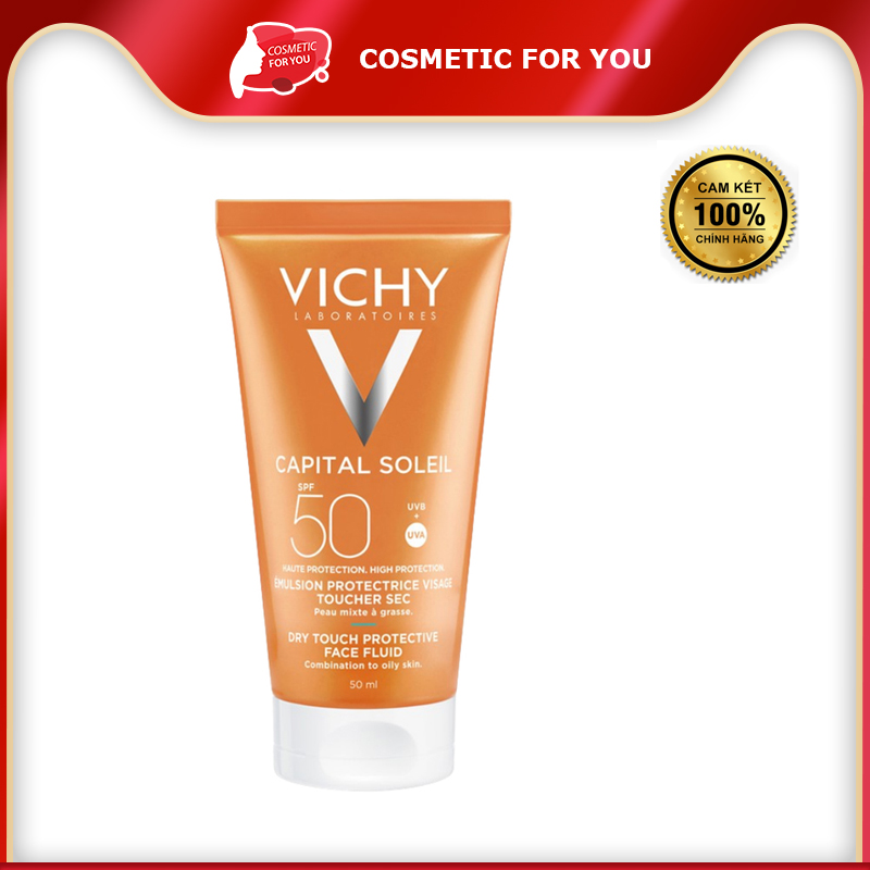 Kem Chống Nắng Nâng Tone Vichy Capital Soleil Dry Touch Face Fluid SPF50 UVB+UVA 50ml