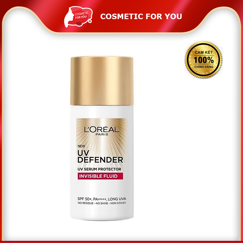 Kem Chống Nắng Thoáng Da Mỏng Nhẹ 20X L’Oreal Paris UV Defender Serum Invisible Fluid SPF50+ PA++++ 50ml