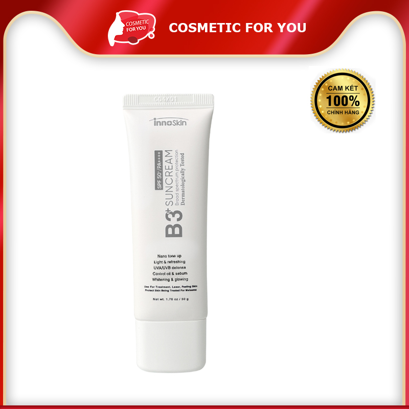 Kem Chống Nắng Nâng Tone Innoskin B3+ Nano Tone Up Suncream SPF50+ PA++++ 50g