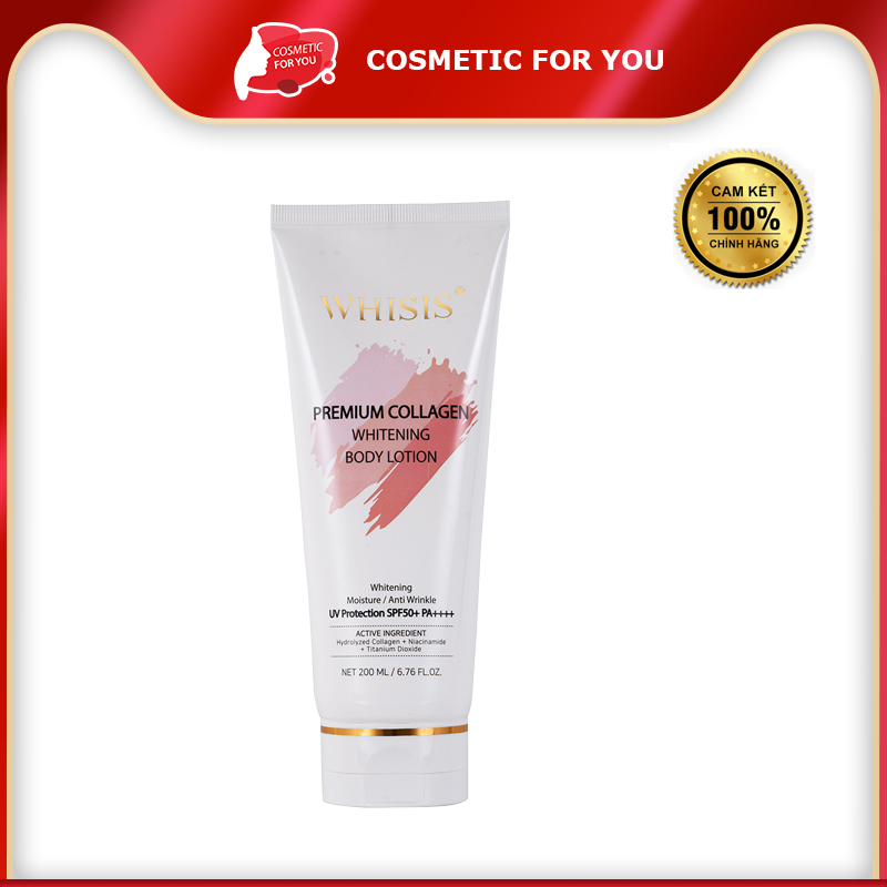 Kem Dưỡng Thể Trắng Da Chống Nắng WHISIS Premium Collagen Whitening Body Lotion 200ml