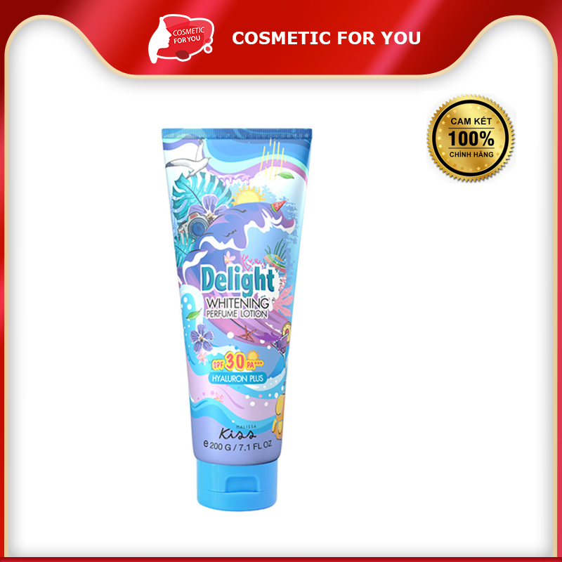 Dưỡng Thể Chống Nắng Hương Nước Hoa Malissa Kiss Whitening Perfect Lotion SPF 30 PA+++ 200g #Delight