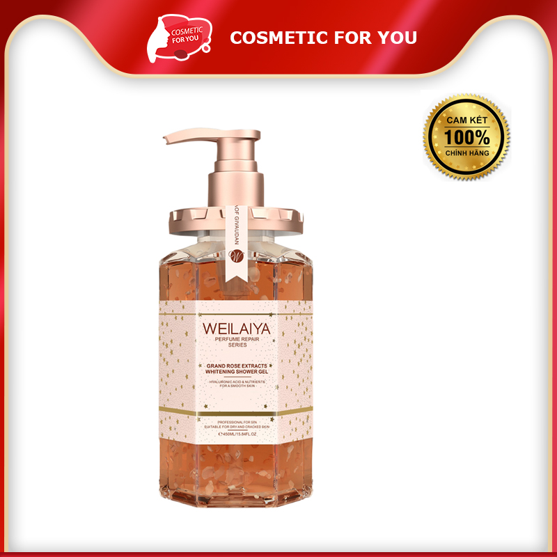 Sữa Tắm Sáng Da Từ Hoa Hồng Damask Dạng Gel Weilaiya Grand Rose Extracts Whitening Shower Gel 450ml