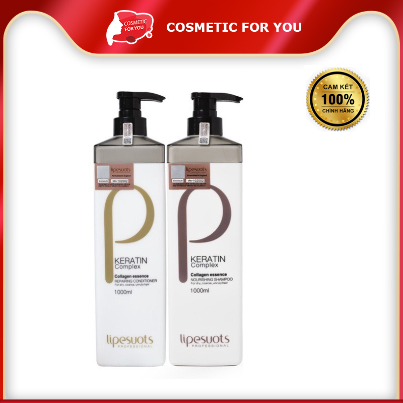 Cặp Gội Xả Phục Hồi Tóc Khô Xơ Hư Tổn Nặng, Giảm Rụng Tóc P & Keratin Complex (1000ml/chai)