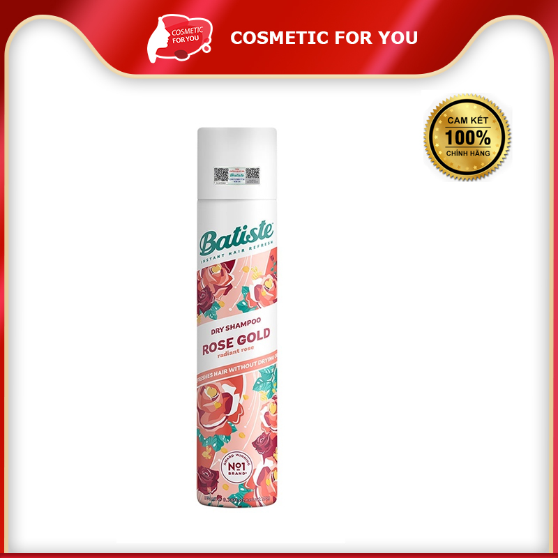 Dầu Gội Khô Hương Hoa Hồng Batiste Dry Shampoo Rose Gold Radiant Rose 200ml