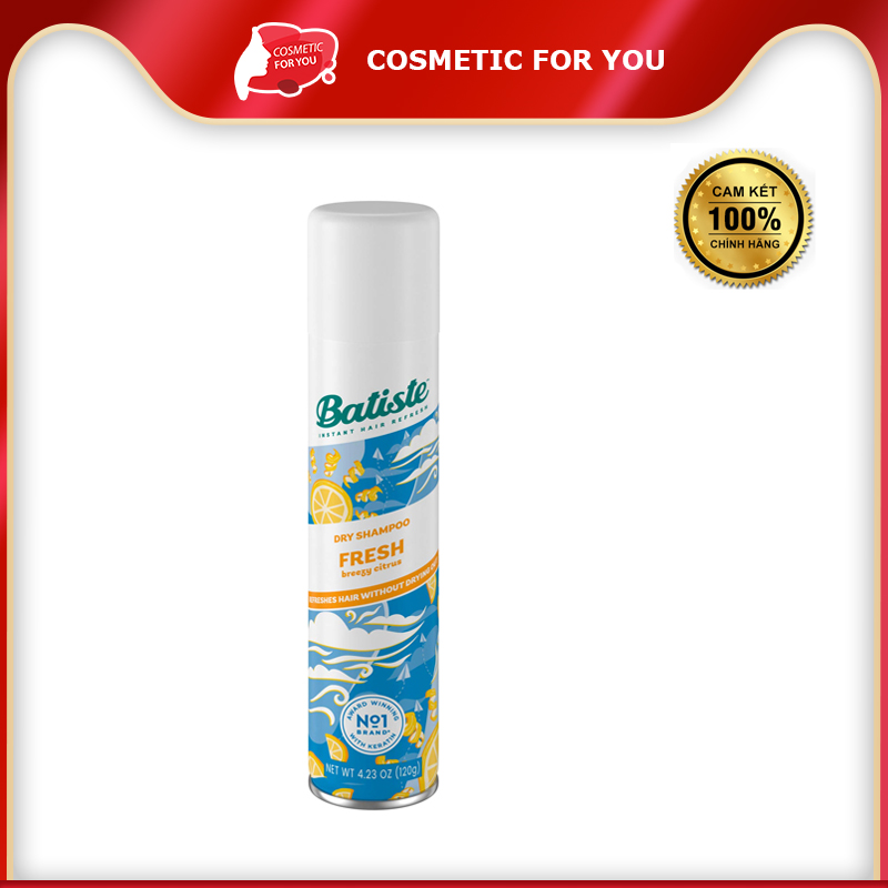 Dầu Gội Khô Hương Tươi Mát Tức Thì Batiste Dry Shampoo Fresh Breezy Citrus 200ml
