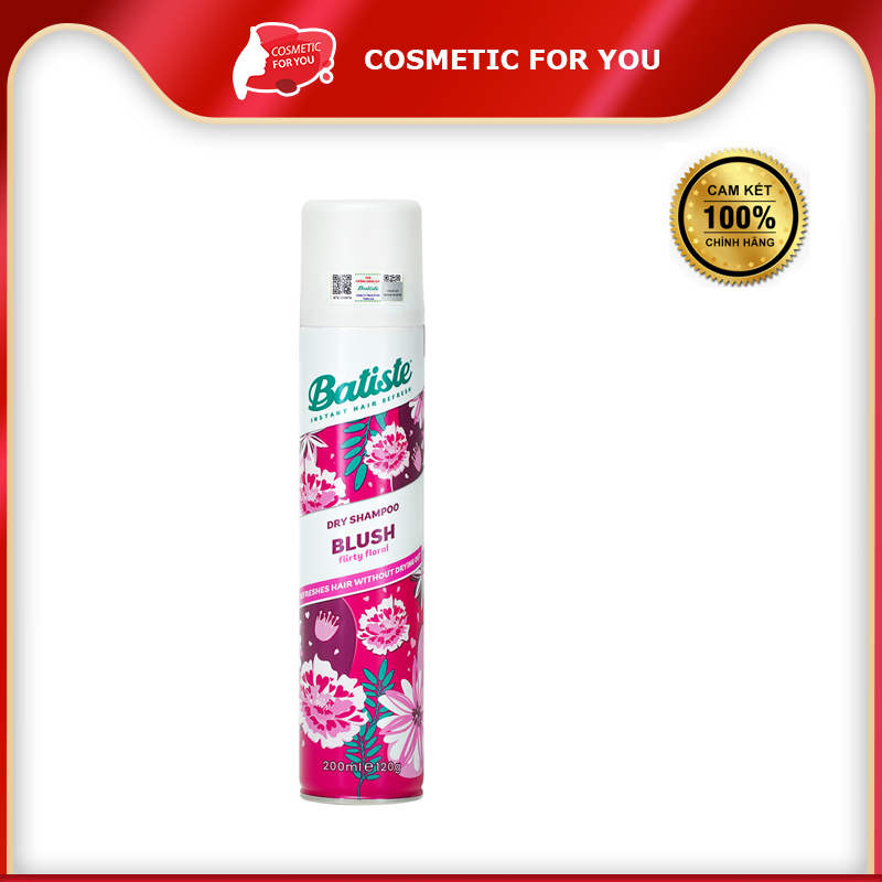 Dầu Gội Khô Hương Hoa Quyến Rũ Batiste Dry Shampoo Floral & Flirty Blush 200ml