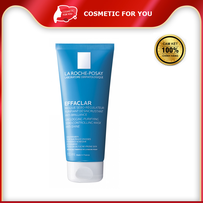 Mặt Nạ Bùn Sạch Sâu, Giảm Mụn & Bóng Nhờn La Roche-Posay Effaclar Sebo-Controlling Mask 100ml