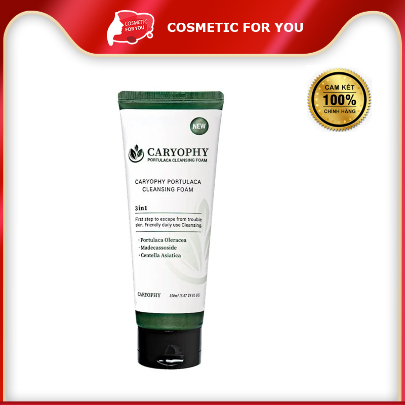 Sữa Rửa Mặt Ngăn Ngừa Mụn Giảm Thâm Caryophy Portulaca Cleansing Foam 150ml