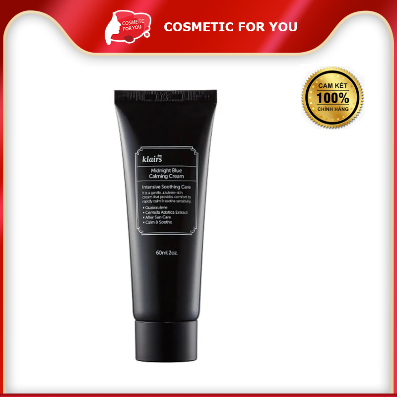Kem Dưỡng Ẩm Làm Dịu & Phục Hồi Da Ban Đêm Klairs Midnight Blue Calming Cream 60ml