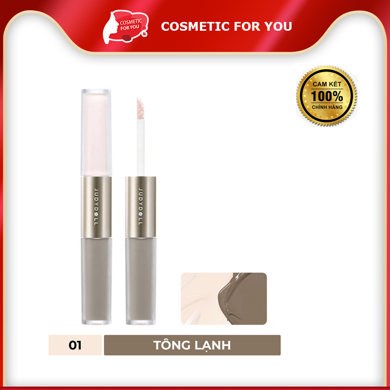 Kem Tạo Khối & Bắt Sáng 2 Đầu Judydoll Liquid Highlighter & Contour Duo 4.8g #01 Tông Lạnh
