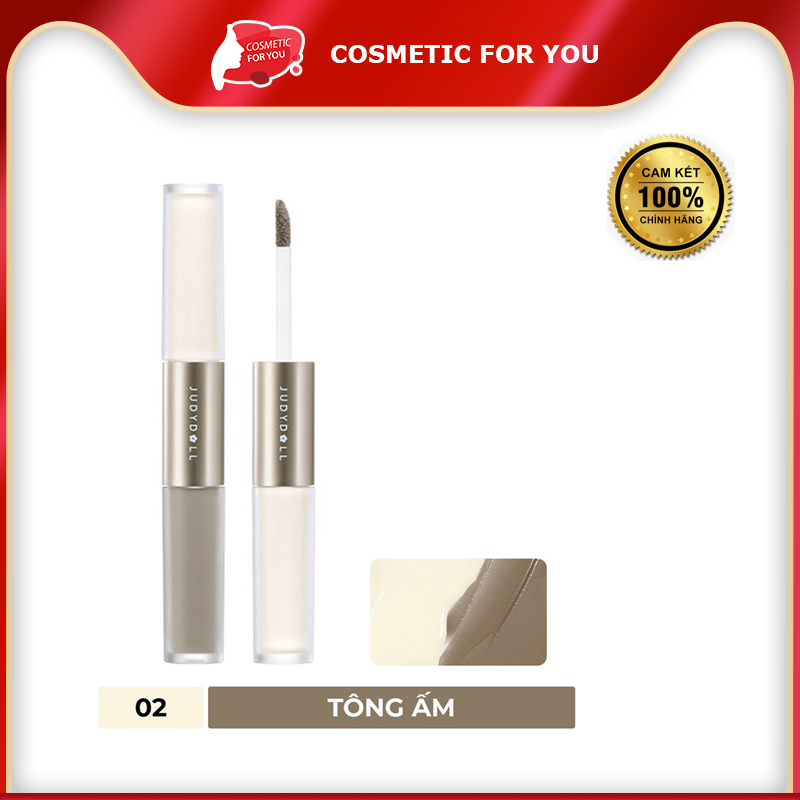 Kem Tạo Khối & Bắt Sáng 2 Đầu Judydoll Liquid Highlighter & Contour Duo 4.8g #02 Tông Ấm