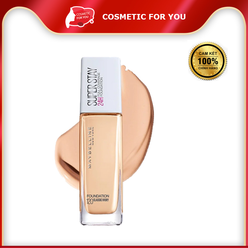 Kem Nền Maybelline Lâu Trôi Superstay Long Lasting Full Coverage Foundation 30ml #120 Classic Ivory - Tông Da Sáng