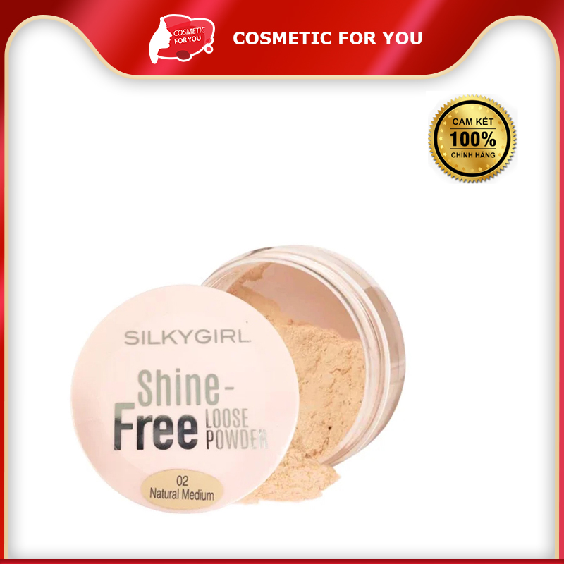 Phấn Phủ Dạng Bột Kiềm Dầu Silkygirl Shine-Free Loose Powder 10g #02 Natural Medium