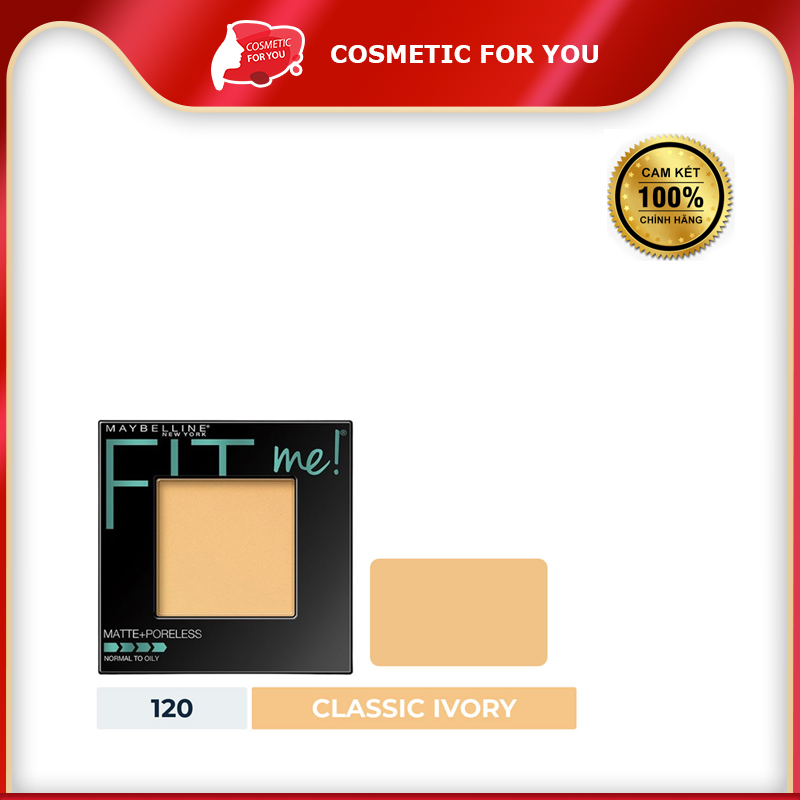 Phấn Phủ Mịn Lì Kiềm Dầu Maybelline Fit Me Matte Poreless Powder 8.5g #120 Classic Ivory