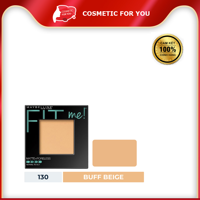 Phấn Phủ Mịn Lì Kiềm Dầu Maybelline Fit Me Matte Poreless Powder 8.5g #130 Buff Beige