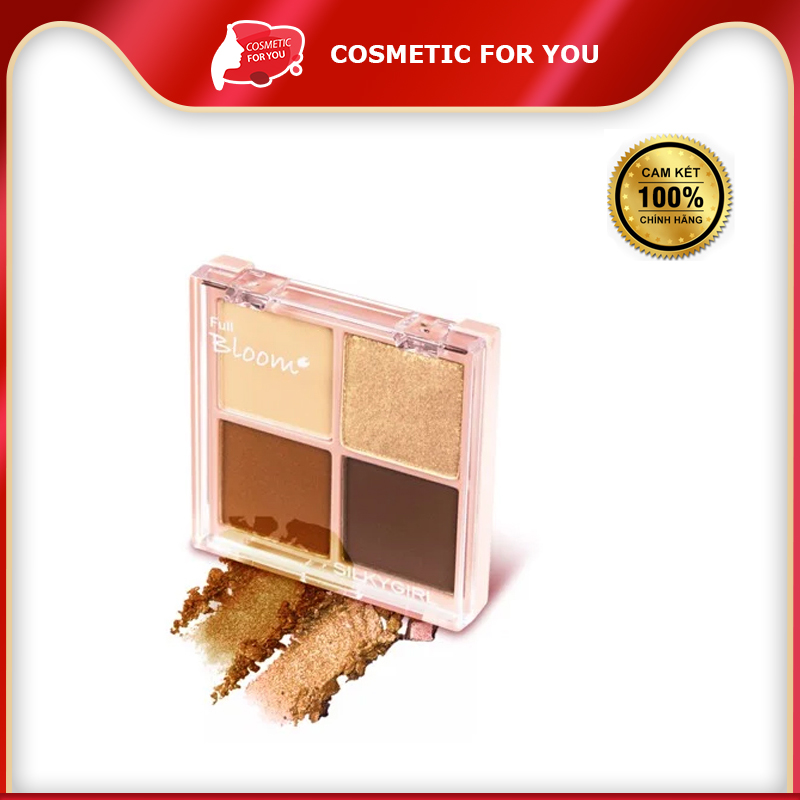 Phấn Mắt Silkygirl 4 Ô Có Nhũ Full Bloom Shadow Quad #01 Dazzling Lily - Tông Nâu