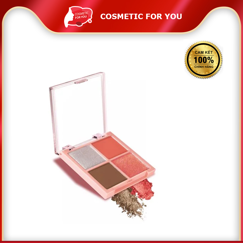 Phấn Mắt Silkygirl 4 Ô Có Nhũ Full Bloom Shadow Quad #04 Peony Flush - Tông Hồng Đất
