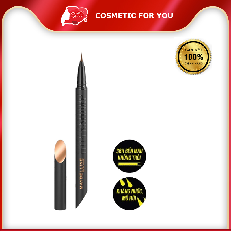 Bút Kẻ Mắt Nước Maybelline Sắc Mảnh Hyper Sharp Liner Extreme 0.4g #BR-1 Natural Brown - Màu Nâu Tự Nhiên