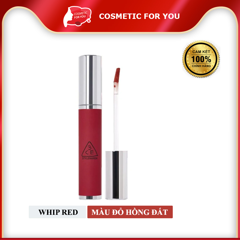Son Kem Lì, Mịn Mượt Môi 3CE Hazy Lip Clay 4g #Whip Red