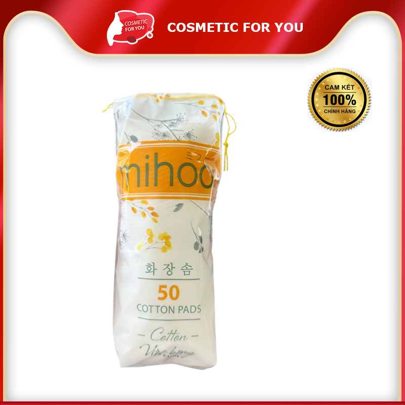 Bông Tẩy Trang Bông Tròn Mihoo Cotton Pads Túi 50 Miếng