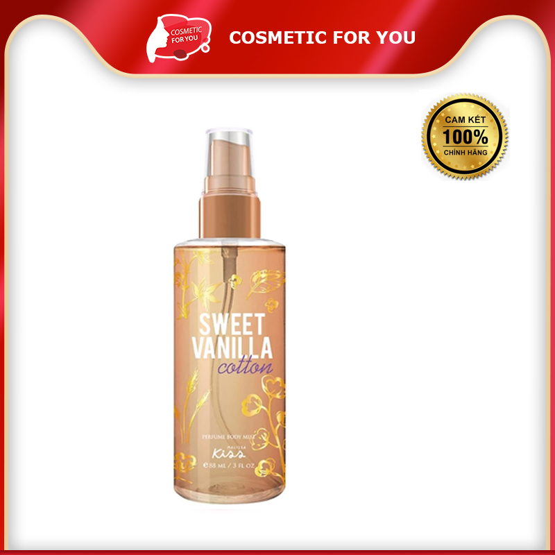 Xịt Thơm Toàn Thân Malissa Kiss Angel Perfume Body Mist 88ml #Sweet Vanilla Cotton