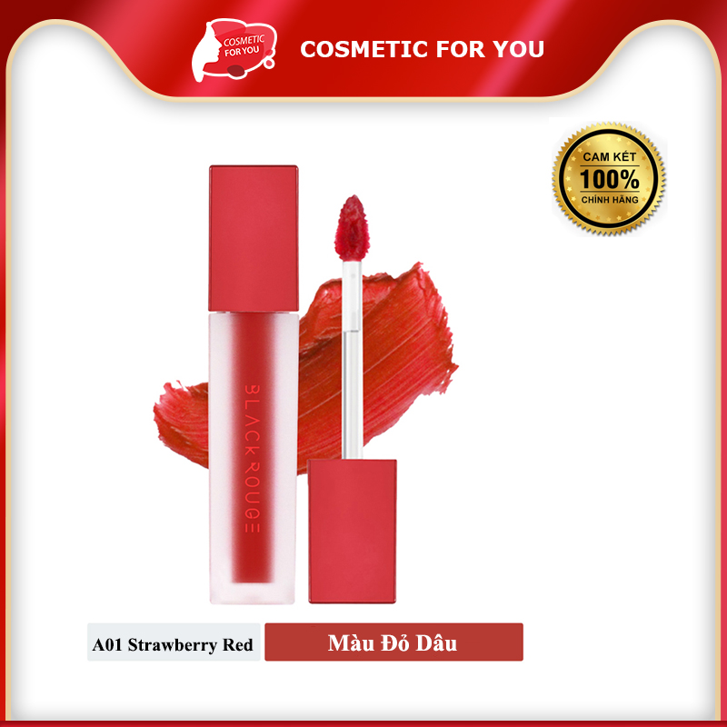 Son Kem Lì Black Rouge Air Fit Velvet Ver 1 The Red 4.5g #A01 - Strawberry Red: Đỏ dâu