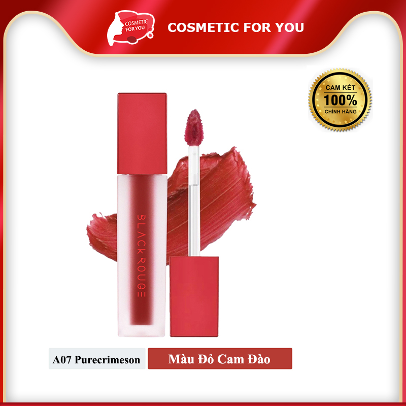 Son Kem Lì Black Rouge Air Fit Velvet Ver 1 The Red 4.5g #A07 - PureCrimeson: Đỏ cam đào