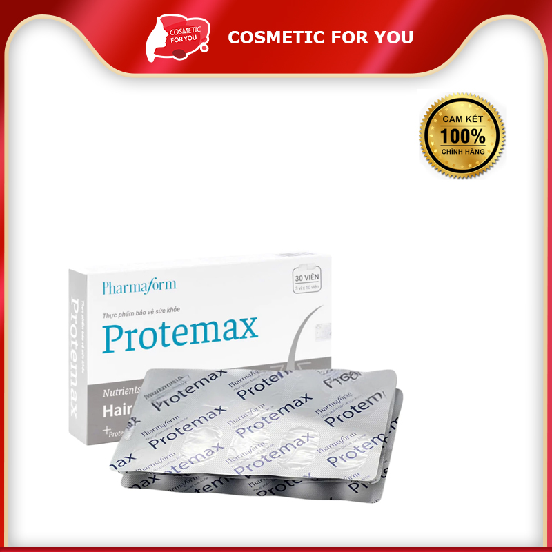 Viên Uống Hỗ Trợ Mọc Tóc, Giúp Tóc Dày Khỏe Protemax Pharmaform 30 viên